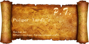 Pulger Taráz névjegykártya